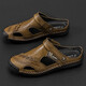Qice Sandals d'été pour hommes-toe-toe Casual Chaussures extérieures Sandales de plage respirant à la mode Pantres de sport Chaussures de trou d'été 689 Brown 43