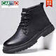 Cartelo Martin Boots Hombres de otoño e invierno Nuevas botas de cuero para hombres Botas de trabajo de estilo británico Botas cálidas y no deslizantes Botas de suela gruesa 9901 Caki Single Shoes 40