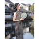 Du Yanzhi Spring and Summer New Style Mesh Printed Rose Double Layer Mid-Length Cheongsam Sleeveless Republic of China Style Old Shanghai Cheongsam Rose 2XL 120-130Jin Jin equals 0.5kg (skirt 119CM)