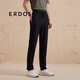 ERDOS pure cotton straight pants business workplace commuting style solid color men's trousers casual pants black S