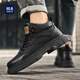 Hailan Home Hla Martin Boots Herrenschuhe Herrenschuhe Frühling 2025 Neue Männer Martin Boots High Top Work Schuhe Hochverstärkte lässige Lederstiefel Schwarz 42