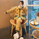 Catman three-layer cotton pajamas for women in autumn and winter thickened coral flannel flannel internet celebrity home clothing DLM-6621# three-layer cotton thickened M Recommended 80-100Jin [Jin equals 0.5 kg]
