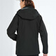 Simboo Drei-in-Eins-Jacke für Männer und Frauen im Freien im Freien neue kaltdichte winddichtes Bergsteigeranzug Herbst und Winter plus samtige verdickte Jacke 12805 Schwarz-Frauen