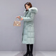 Austrian down jacket women's winter new fashion thickened fox fur mid-length knee-high trendy jacket green XL