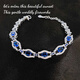 
KULV Tanzanite Bracelet New Turin Eye Tianlran Internet celebrity same heavy industry sapphire color treasure girl blue diamond bracelet [16+4cm]