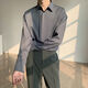 Kaduton camisa para hombres primavera casual nueva seda de hielo caído camisa de estilo hong kong colgante de manga larga estilo coreano de coño