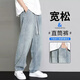 Jeep Spirit Jeans für Männer 2025 Frühlings- und Sommer-neue modische und vielseitige lose Hose für Männer geradee Weitbein-Hosen H36 Retro Blue XL