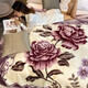 Yalu Milk Velvet Blanket Winter Thick Double-Sided Plush Blanket Student Cover Blanket Double Autumn and Winter Raschel Lunch Blanket 210 Gray Bean Paste - Elegant Floral 150cm*200cm Weighs about 4Jin Jin is equal to 0.5kg