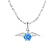 Jingzi PT950 Platinum Necklace Angel Wings Short Clavicle Chain Platinum Pendant Ingot Chain Jewelry Gift for Girlfriend Blue Diamond Platinum Necklace, Full Platinum