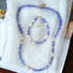 Yan's natural colored treasure tanzanite gravel matched with pearls original necklace/bracelet women's tanzanite jewelry necklace