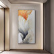 Huaixue golden abstract entrance painting decorative painting modern simple front door corridor end hanging painting vertical high-end mural JD13691 70*140 (recommended walls of 0.9 meters-1.0 meters) textured oil canvas aluminum alloy black frame