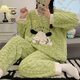 Pei Shiyan Pyjamas für Frauen Korallen Velvet Winter 2024 Neues samt verdickte Flanellmädchen Große Kinder warme Set Außerhalb xx4873/c Samt verdickte Set M 160C75-95jin [Jin gleich 0,5 kg]