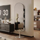 Panda Chunqiu Ganzkörperspiegel bodenhöre rotierende Dressing Spiegel Bücherregal Home Magazine Rack Schlafzimmer Anpassungspiegel Speicher Objektiv Linsen Schrank Milch Weiß weiß