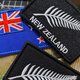 Tactical Mandrill New Zealand Flag Armband Silver Fern Logo Badge Embroidered Velcro Badge Flag Morale Badge Outdoor Backpack Sticker Silver Fern with Letters 5*8CM