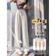 
Aiyifu ice silk trousers pants for women in summer new loose small high waist straight wide-leg casual pants for women. White 687 high quality 26.5 S 80-90Jin [Jin equals 0.5 kg]