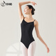Iron arrow dance suit for women suspender ballet body suit for adult art exam high-span gymnastics training suit black L