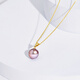 Shengli Edison Pearl Pendant 18K Gold Necklace Freshwater Pearl Clavicle Chain Mother's Pendant Jewelry for Women Yellow 18K Gold Thickened Melon Seed Buckle Purple Edison 9-10mm