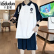 Kaduton 14-jährige Schüler der Junior High School Kurzärmelte T-Shirt 13-jähriger Jungen kurzärmeliger Anzug Big Kinder Polo-Hemd 16 Teenager Anzug 5012 Schwarz (kurzärmelige + Shorts) L (100-120jin [Jin entspricht etwa 0,5 kg]))