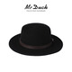 Same style as Mr DUCK show, Australian 100% wool flat hat for women to keep warm in autumn and winter, red top hat, Qiji red New Year match, agarwood plain black (100% wool)-MW362171 S (suitable for head circumference 52-54cm)