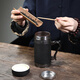 甲门JIAMEN（JIAMEN）紫砂内胆保温杯送父母长辈老师实用礼品茶杯企业礼品定制logo 古典黑木纹直杯(皮盒包装)