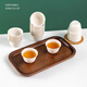 Fu Guan disposable tea cup Kung Fu tea rice husk thickened high-end heat-resistant hard drinking tea cup with cup holder box tea tasting cup rice husk tea cup 100 pieces