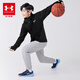Under Armor children's clothing autumn and winter plus velvet children's knitted jacket comprehensive training series men's and women's hooded tops 244124103