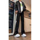 
7 high-end products, micro-flare jeans, men's spring and summer style, American high street loose elastic slim straight trousers, men's SYBS-K7011 black 2XL