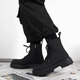 RXEX Martin Boots Herren Frühling und Sommer All-Match Dicke Sohle schwarze hochrangige Lederschuhe 2025 NEUE hochausgestellte Lokomotive Schneestiefel Herrenschwarz 42 260 mm