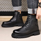 Zuomu Lion Head Layer Cowhide Army 3519 Martin Boots Men's Winter Plus Fleece Military Hook High-top Cotton Leather Boots Wool Warm Snow Boots Black [Top Cowhide Sheep Fur Integrated] 42