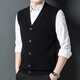 Hengyuanxiang Herbst und Winter Herren-Weste aus 100 % reiner Wolle, Winter-Wollpullover mit V-Ausschnitt, ärmellose Strickjacke, Weste, 1 mittlere Farbe, Grau, M 170/88A