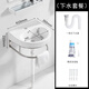 Mini lavabo, apartamento pequeño, lavabo, balcón triangular de baño, cuenca simple de cerámica montado en la pared pequeño, estilo F 4837 cm, con drenaje + grifo