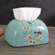 
Tira European tissue box ornament living room cardboard box napkin American creative ceramic Nordic dining table coffee table ins paper draw 1047 blue warbler blossom