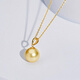 Tahiti 18K gold pearl pendant single perfect round strong light seawater South Sea gold pearl necklace A grade/gold beads 12-13mm +925 silver chain