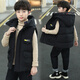 G.DUCKKIDS Little Yellow Duck 6-15 years old medium and large children autumn and winter down cotton vest boys hooded Korean style coat thermal vest black 150cm