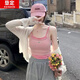 垦定（KENDING）假两件打底吊带背心女夏季外穿内搭抹胸设计感小众甜辣妹纯欲上衣 6625黑色 均码 【80-130斤】
