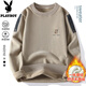 Playboy Round Neck -Pullover für Männer im Winter verdickte warme gestrickte Pullover für Männer im Herbst und Winter Casual Lose plus Samt Innere Basis -Hemd 10120/829 Meter Weiß XL