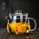 Gaoming glass teapot thickened high temperature resistant penguin teapot household filtered floral teapot tea water separation teapot