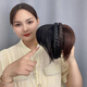 Dragon Girl Douyin's same braided headband with bangs integrated real hair front forehead curtain and sideburns to cover white hair and broken bangs wig piece real hair style - dark brown A29-201