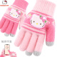 Hello Kitty children's gloves winter knitted warm full-finger girls students cute children toddlers baby wool five-finger D17034 purple one size/suitable for 5-10 years old