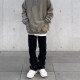 7家优品美式复古水洗牛仔裤男宽松高街直筒hiphop设计感痞帅百搭情侣裤子 SXNZ-7029黑色 2XL