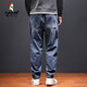 Woodpecker (TUCANO) trendy jeans men's autumn and winter 2025 new straight loose plus size casual small foot long pants Harem pants RYD1-1017 blue 31 (waist circumference two feet four)