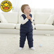 G.DUCKKIDS children's down pants for boys and girls, lined down overalls, thickened baby down pants, baby cotton pants for inner and outer wear, black upgrade (chest zipper, crotch can be closed, can be 100cm