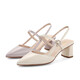 Sandalias puntiagudas de Belle para el centro comercial de verano para mujeres mismas sandalias de bolsas transparentes de vaca BM733BH3 beige 37