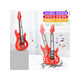 Juguetes de guitarra eléctricos personalizados 4 cuerdas ukulele music iluminación simulación de simulación de día de día de niños regalos 4 cuerdas de iluminación música guitarra 1834b rojo inglés