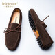 Thunderbolt Caesar Spring and Autumn New Men's Beanie Shoes Men's Real Leather Korean Style Super versatile Casual Leather Shoes Soft Sole Breathable Drive 677 Black 44