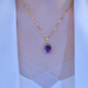 Fat Donglai's same style amethyst pendant necklace for women 2024 new internet celebrity niche jewelry clavicle chain for women purple (regular 40+5cm)