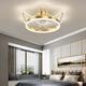 
XMSJ light luxury crystal fan light bedroom ceiling light restaurant modern simple home use Prichi chip Ra97 12033 gold