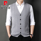 Pierre Cardin Spring y Autumn Knited Suit Cardigan Chaleco de chaleco abierto Pad Dad Men Style Hombres con vestidos de caballos Borgoña S 165