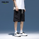 Foss Phil shorts men's summer workwear trendy casual ice silk mid-trousers loose sports five-point pants 9906 black L
