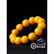 Musi natural beeswax bracelet for men, single circle, chicken oil yellow, old beeswax bracelet, round beads, amber bracelet, bead diameter 13.5-14mm (elegant men's style)
